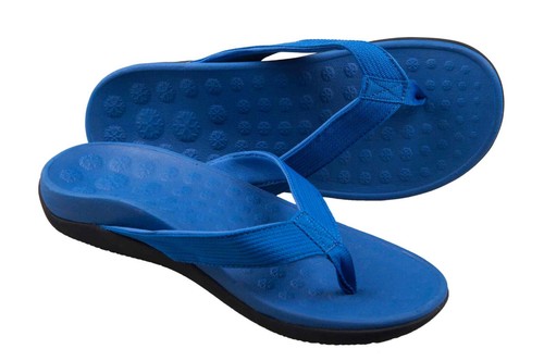 Blue orthotic sandals arch