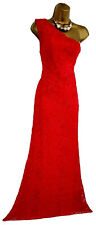 Lipsy Maxi Dress 14 Red Lace One Shoulder Evening Wedding Occasion Prom Races
