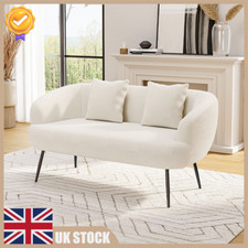 2 Seater White Teddy Velvet