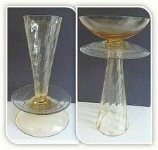 Rare Find Borek Sipek Ajeto Gemelli Czech Cìtrine Art Glass Vase Tazza - Signed