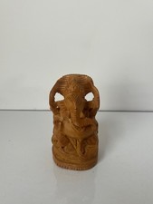 Small Ganesha Carved Wooden Statue