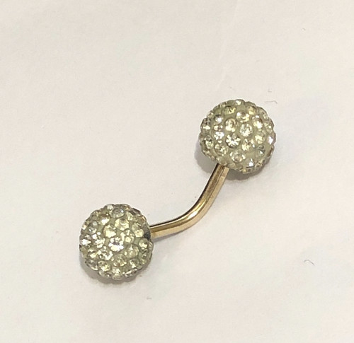 9ct gold belly bar glitter - 9ct,