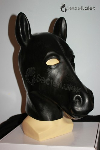 Latex black rubber - horse, hood