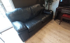 Quality Comfortable PU Leather Two Seater Sofa Bed – Brown - VGC