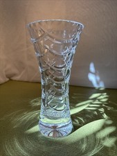 Webb Corbett Lead Crystal Cut Glass Vase. 21cm Tall. Stunning Design