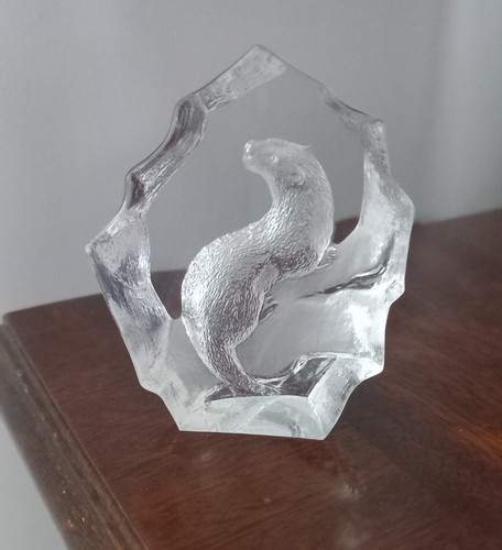 Swedish crystal glass otter - glass,