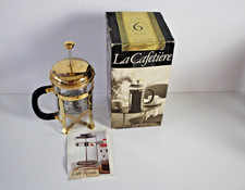 La Cafetiere 6 Cups Coffee Maker Chrome Glass Classic Gold, Made in UK (BOXED)