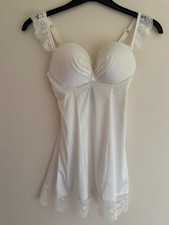 La Senza  Ivory Satin & Lace Baby Doll Top Underwired, Padded Size 8/DD Cup