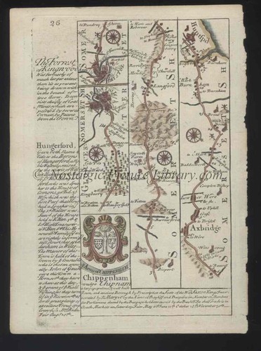 Original antique road - antique, map
