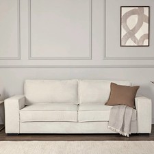 3-Seater Corduroy Sofa – Soft Cushions, Wide Arms, Modern Comfort Design