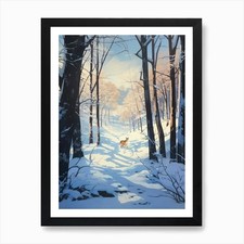 Winter Coyote Illustration Art