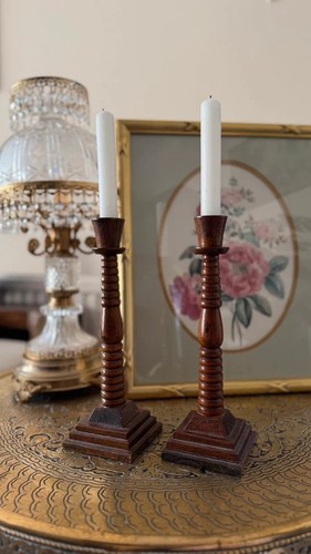 Vintage turned dark wooden