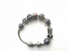 Authentic Pandora Bracelet + 10 Genuine ALE Charms 925 Silver Jewellery