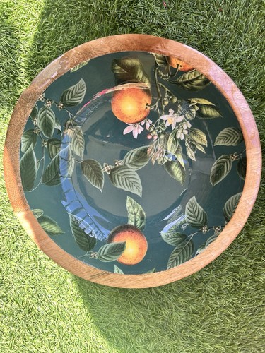 Mango wood enamelled orange - wood,