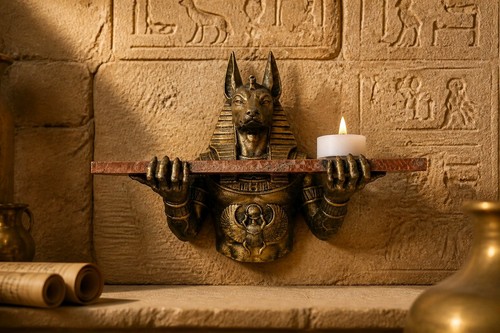 Egyptian themed slim shelf