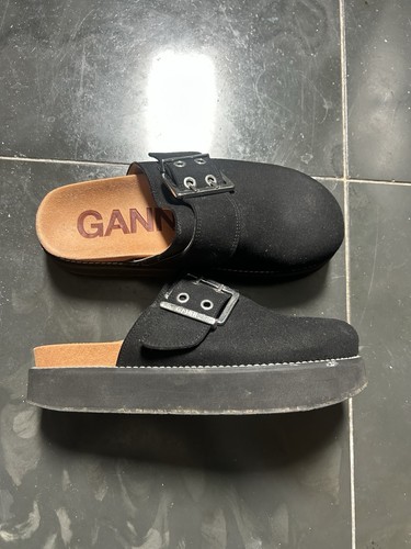 Ganni back platform clogs - back,