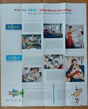 BOAC INTRODUCES THE BRITANNIA TURBO-PROP AIRLINER 1955 BROCHURE/POSTER - SUPERB