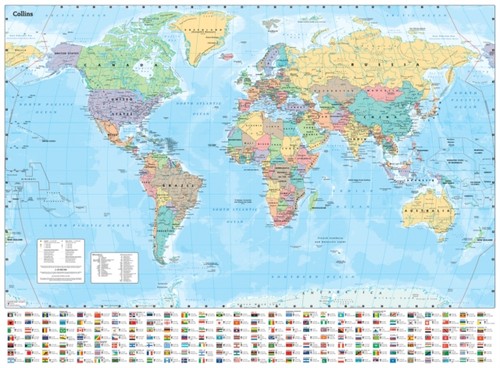 Collins large world wall - collins,