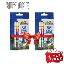 Acrylic Paint Set 10 Colours - BUY 1 GET 1 FREE – Artist Paints for Canvas Craft