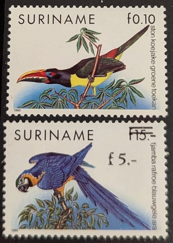 Stamps birds toucan parrot - stamps,