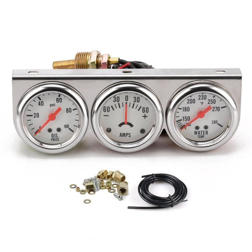52mm triple gauge chrome - gauge,