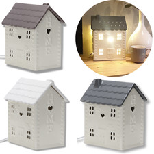 Ceramic House Table Lamp Elegant Home Décor Lamp with Heartwarming Illumination