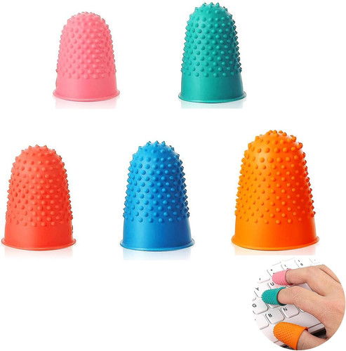 5pcs rubber finger thimbles - rubber,