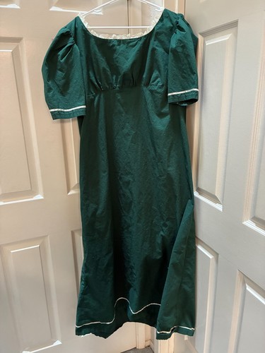 Green regency dress - green,
