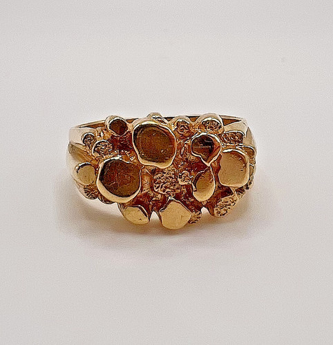 14k gold nugget ring men - 14k, men's