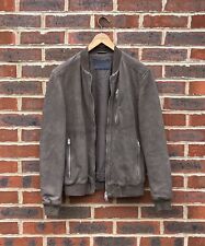 All Saints Mens STONES Nubuck Leather Bomber Jacket XS Suede Biker Extra Small