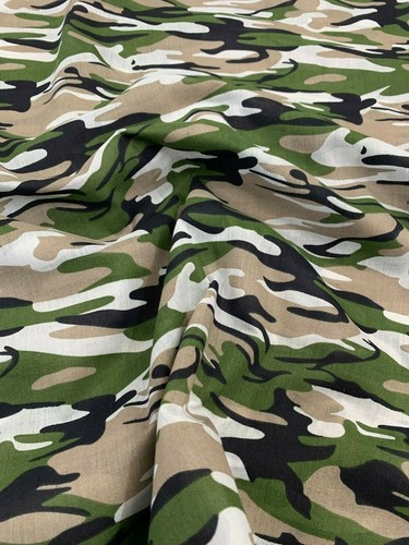 Camo green black - black, polycotton