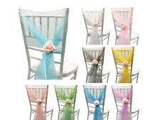 Organza Chair Hood Sashes Wedding Seat Ribbons Bow Sash Wraps Party Event Decor