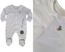 Ex M&S Organic Cotton Velour Duck Sleepsuit Babygrow Baby Boys Girls All In One