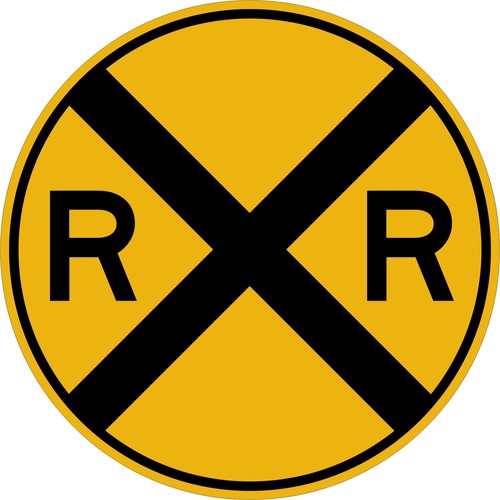 Railroad crossing sign vinyl - crossing,