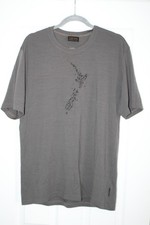 MENS EARTH SEA SKY NEW ZEALAND MERINO WOOL T SHIRT GREY LARGE