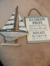 Bathroom  nautical Sign And