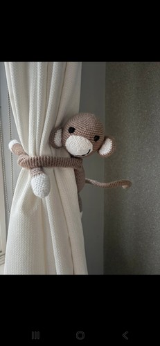 Brown crochet monkey - crochet,