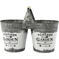 Vintage Galvanized Double Tin