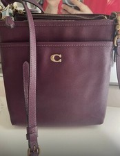 Coach Kitt Crossbody Crossgrain Leather DEEP PLUM CC526 purple