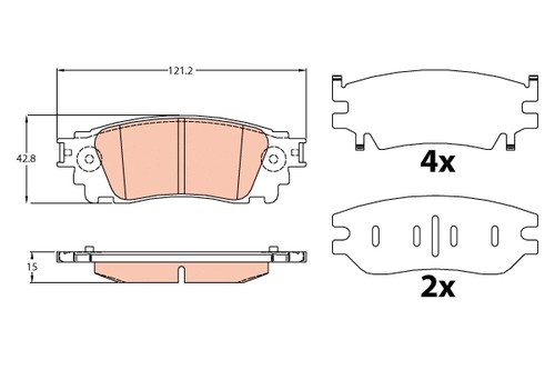 Rear brake pad set disc - pad,