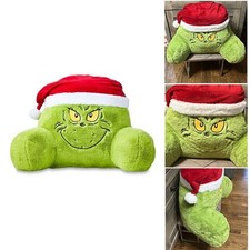 UK The Grinch Soft Cushion Plush Toy Green Fur Monster Hug Doll Pillow Xmas Gift
