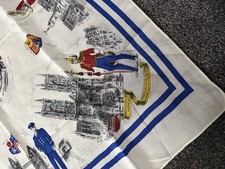 Vintage Rayon Scarf Showing Iconic Landmarks