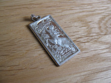 Vintage Sterling Silver 1979 Birmingham Mint Sagittarius Ingot Pendant