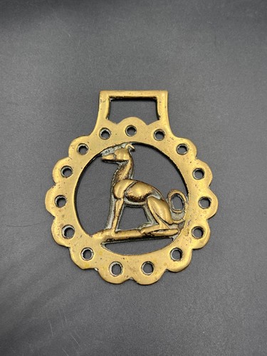 Vintage horse brass greyhound - vintage,