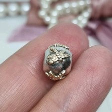 Genuine Pandora Silver & 14k Gold Dragonfly Charm ?  S925 ALE  RARE    R42b