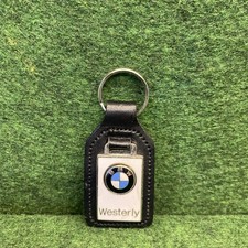 Genuine BMW Westerly leather & chrome keyring fob - K3