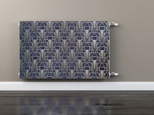 Dark blue embossed - blue, deco