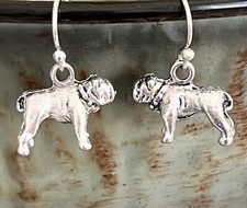 Etched Silver Bulldog Dangle
