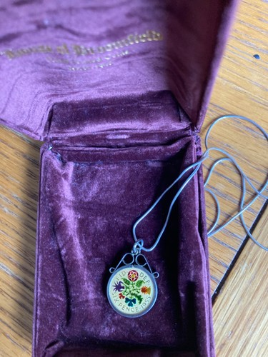 Silver enamelled coin pendant - silver,