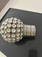 Galleria 50mm Brushed Silver Jewel finial With Crystal Cage Finish x 1